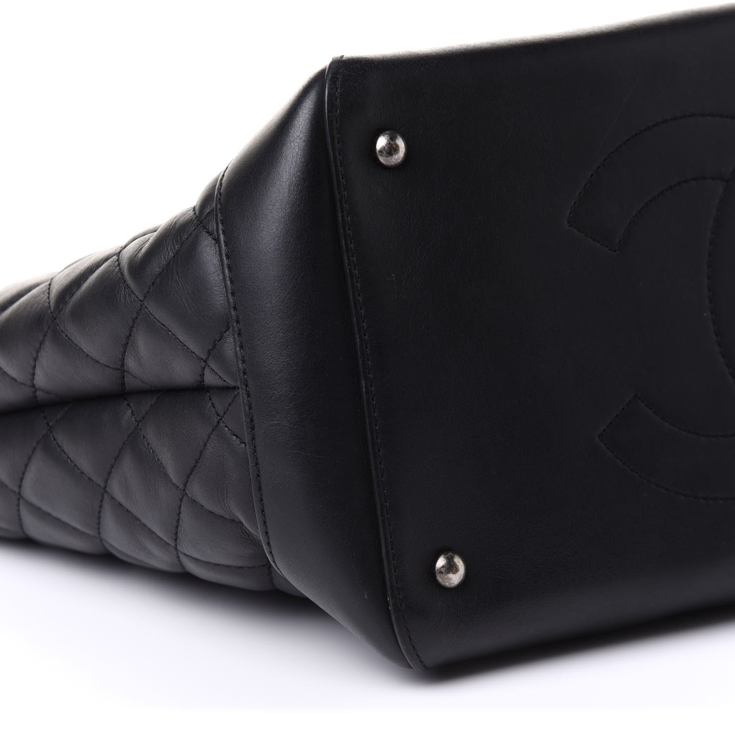 Chanel Calfskin Quilted Small Easy Shopping Tote Black 9 of 11