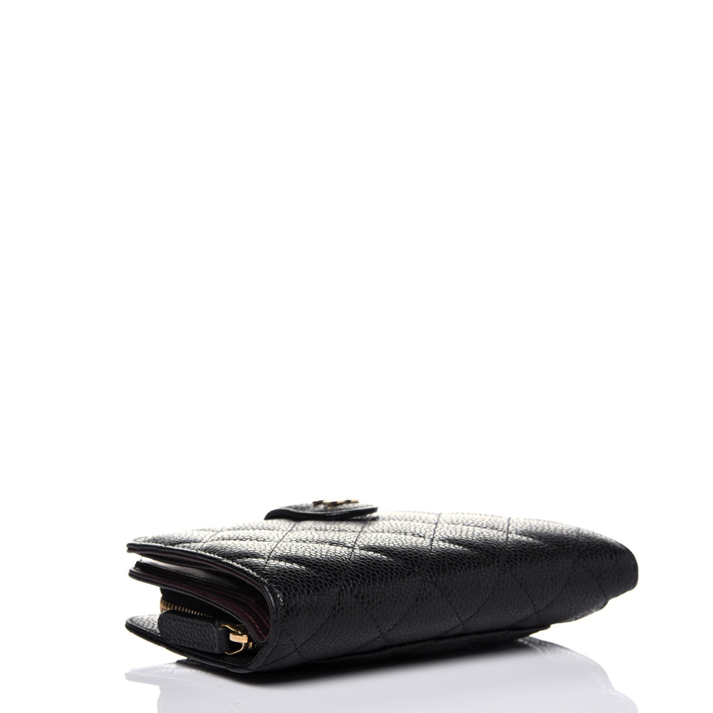 Caviar Quilted CC French Wallet Black