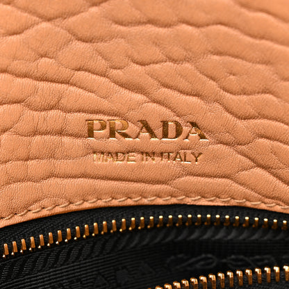 Prada Stamped Calfskin Logo Patch Top Handle Tote Natural 6 of 15
