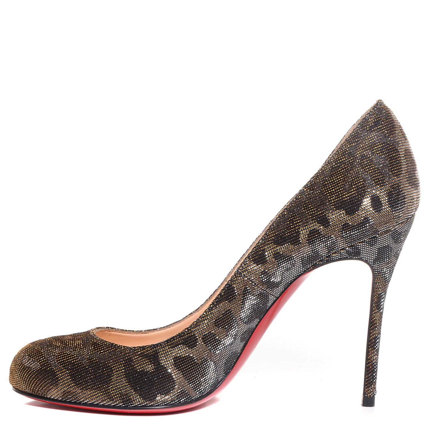 Christian Louboutin Leopard Lame Fifi 100 Pumps Gold Silver 36.5 1 of 7