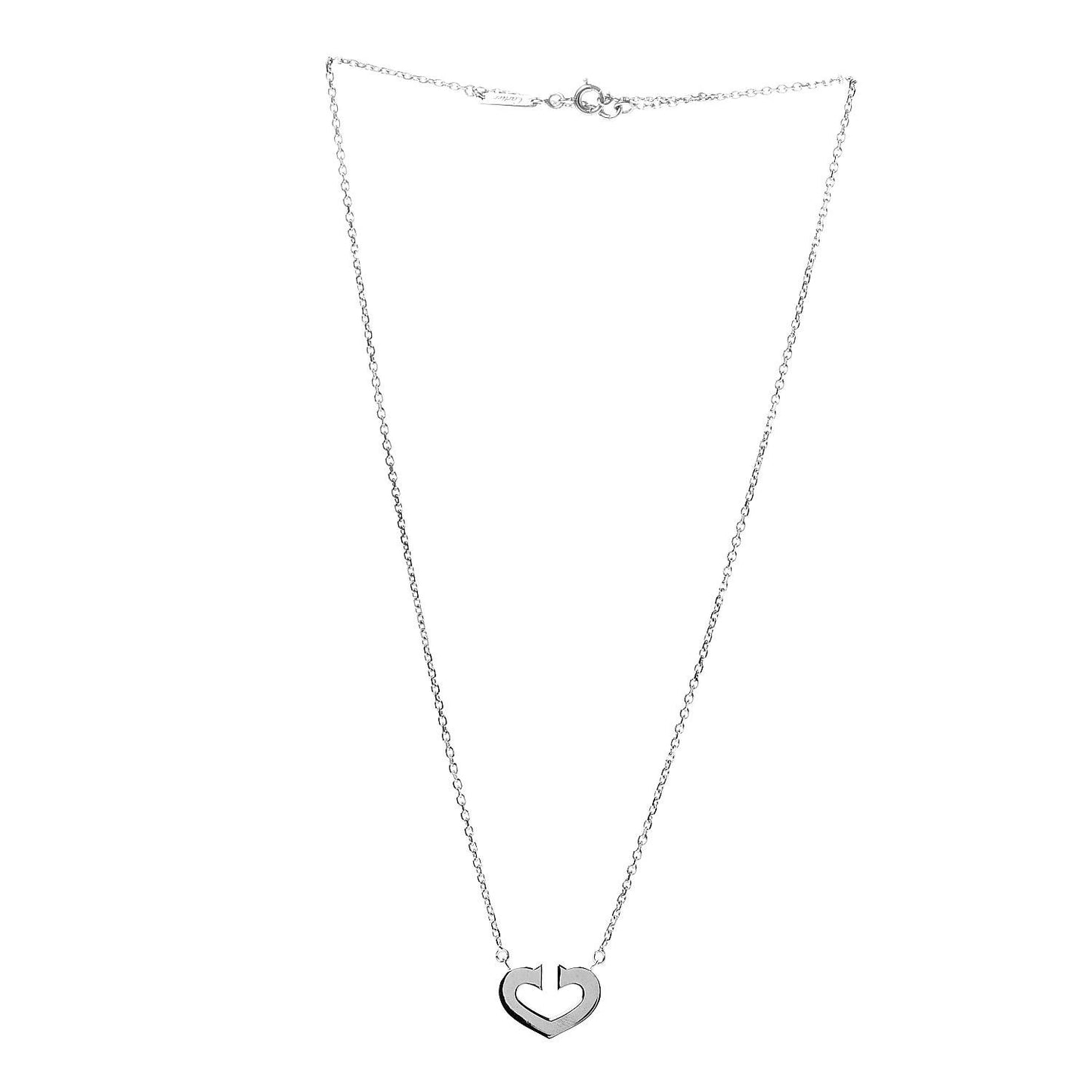 18K White Gold Medium Hearts and Symbols Necklace