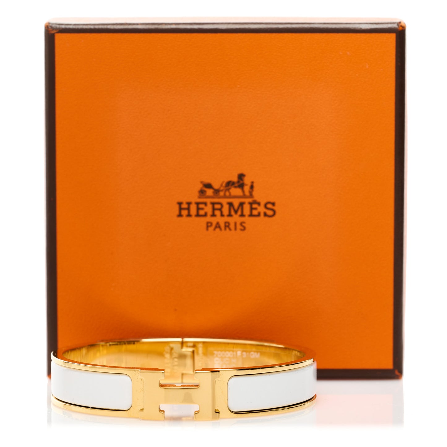 Enamel Narrow Clic Clac H Bracelet GM White