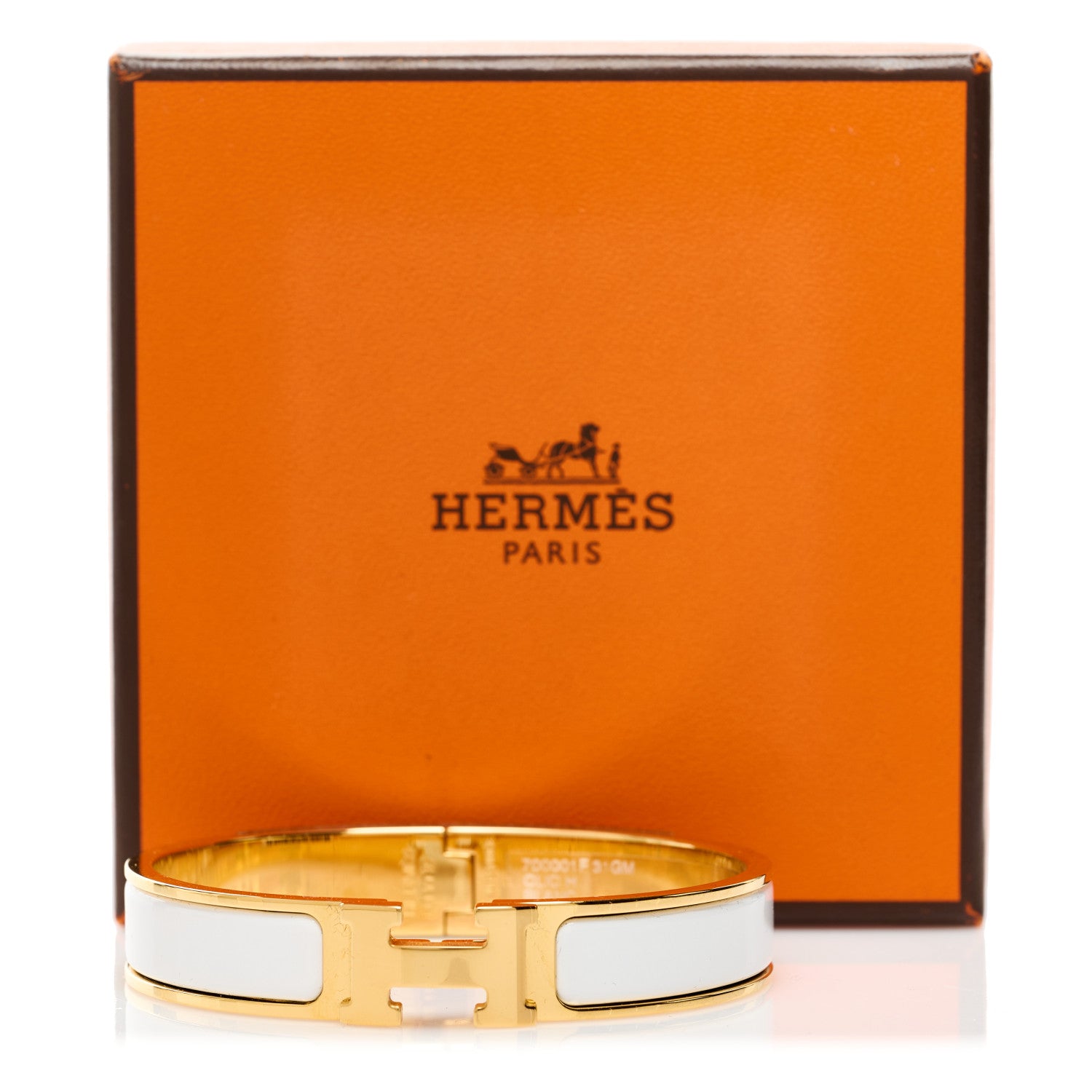 Hermes Enamel Narrow Clic Clac H Bracelet GM White 5 of 5