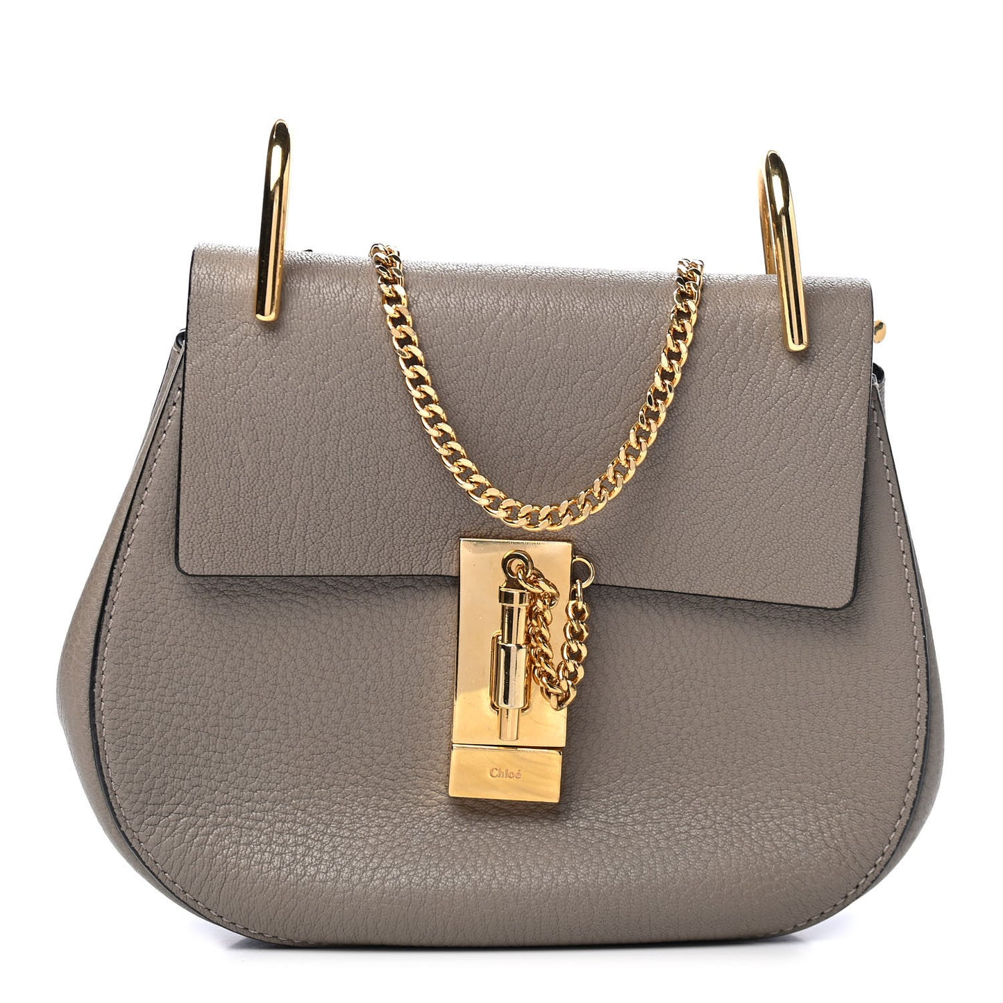 Grained Lambskin Mini Drew Shoulder Bag Motty Grey