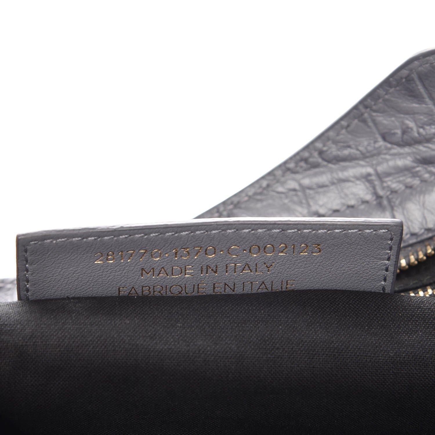 Balenciaga Calfskin Crocodile Embossed Giant 12 Gold Hardware City Gris Beton 8 of 8