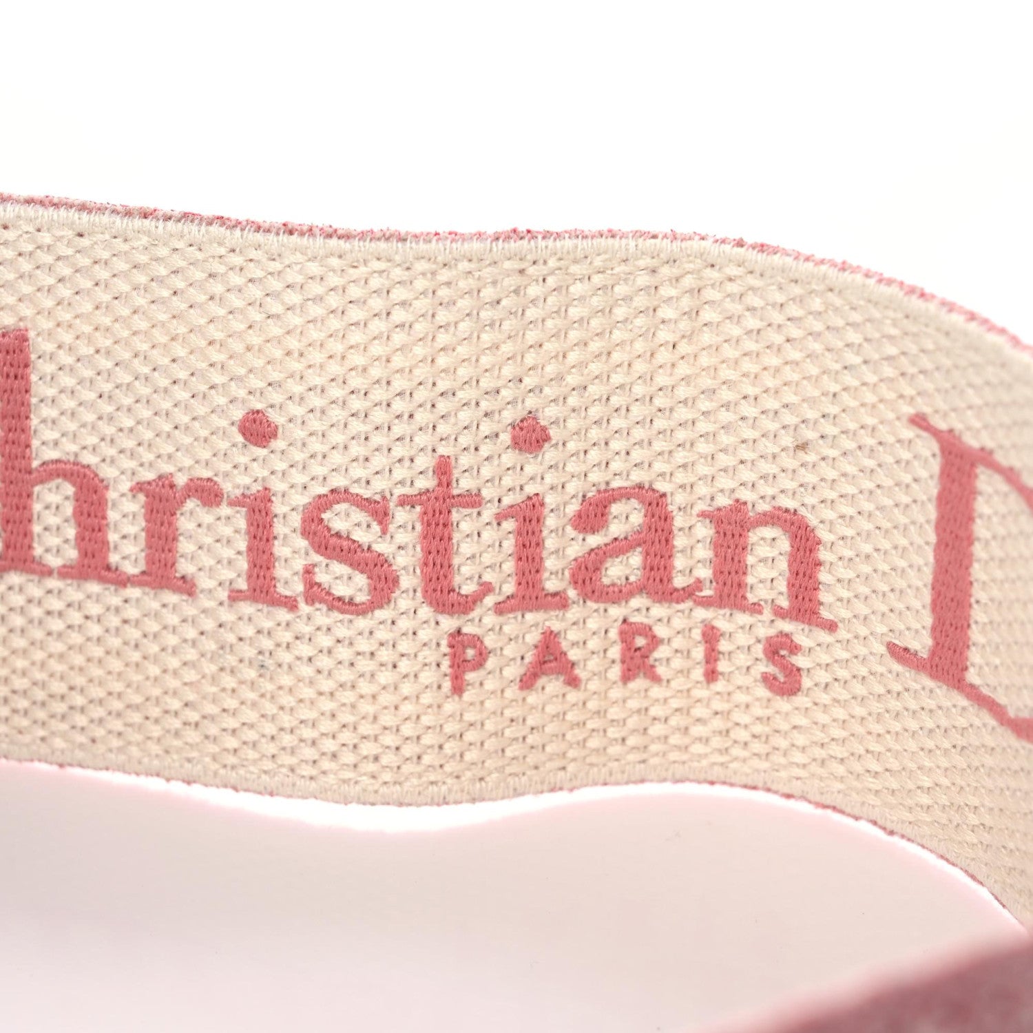 Christian Dior Canvas Embroidered Shoulder Strap Pink 4 of 6