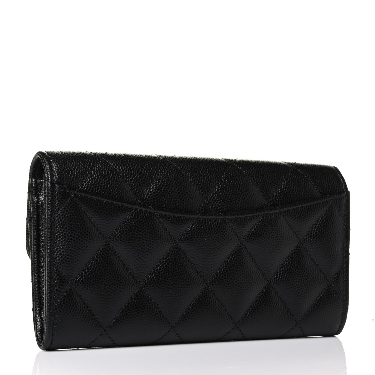 Chanel Caviar Quilted Medium Gusset Flap Wallet Black 2 of 5