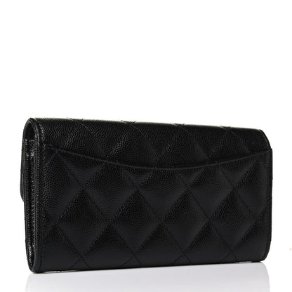 Chanel Caviar Quilted Medium Gusset Flap Wallet Black 2 of 5