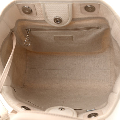Chanel Mixed Fibers Small Deauville Tote White 6 of 14