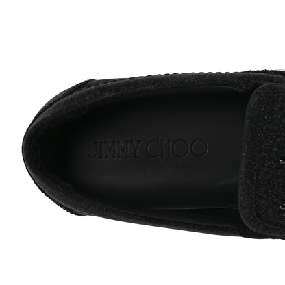 Jimmy Choo Fine Glitter Suede Mens Grove Sneakers 41.5 Black 7 of 7