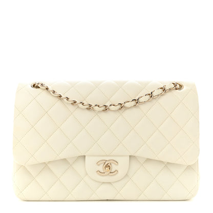 Chanel Caviar Quilted Jumbo Double Flap White 1 of 14