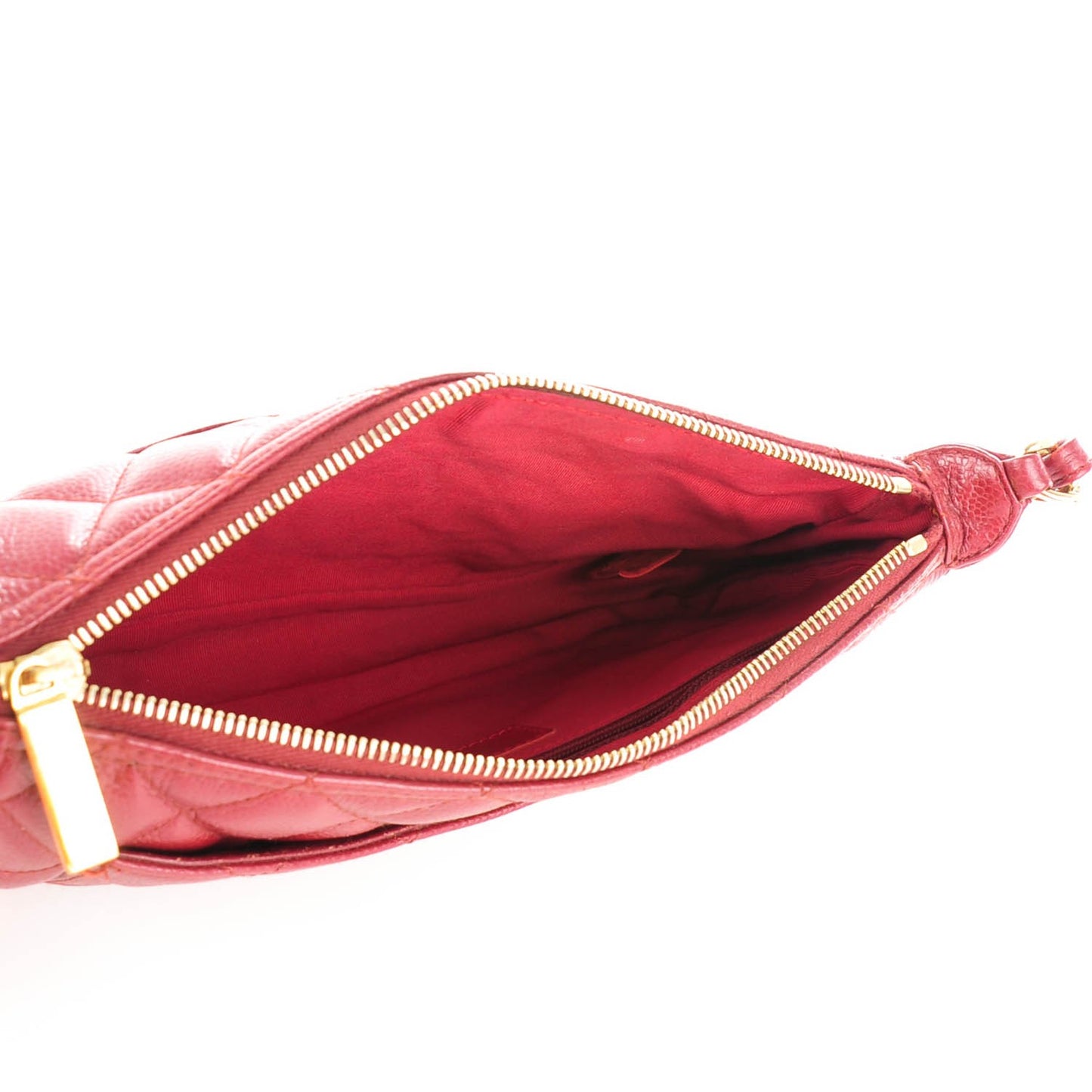Caviar Quilted Shoulder Bag Dark Red