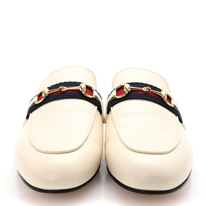 Gucci Malaga Kid Web Womens Princetown Slippers 38 Mystic White 3 of 10