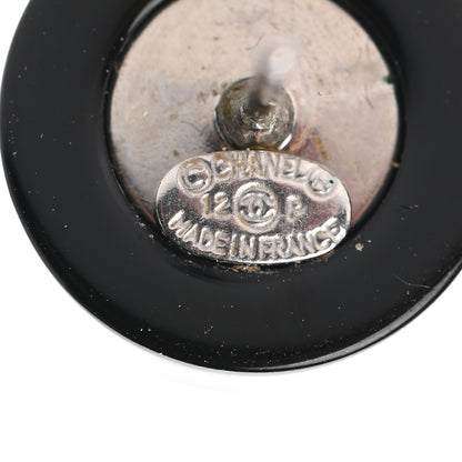 Chanel Resin Crystal CC Earrings Black 4 of 4