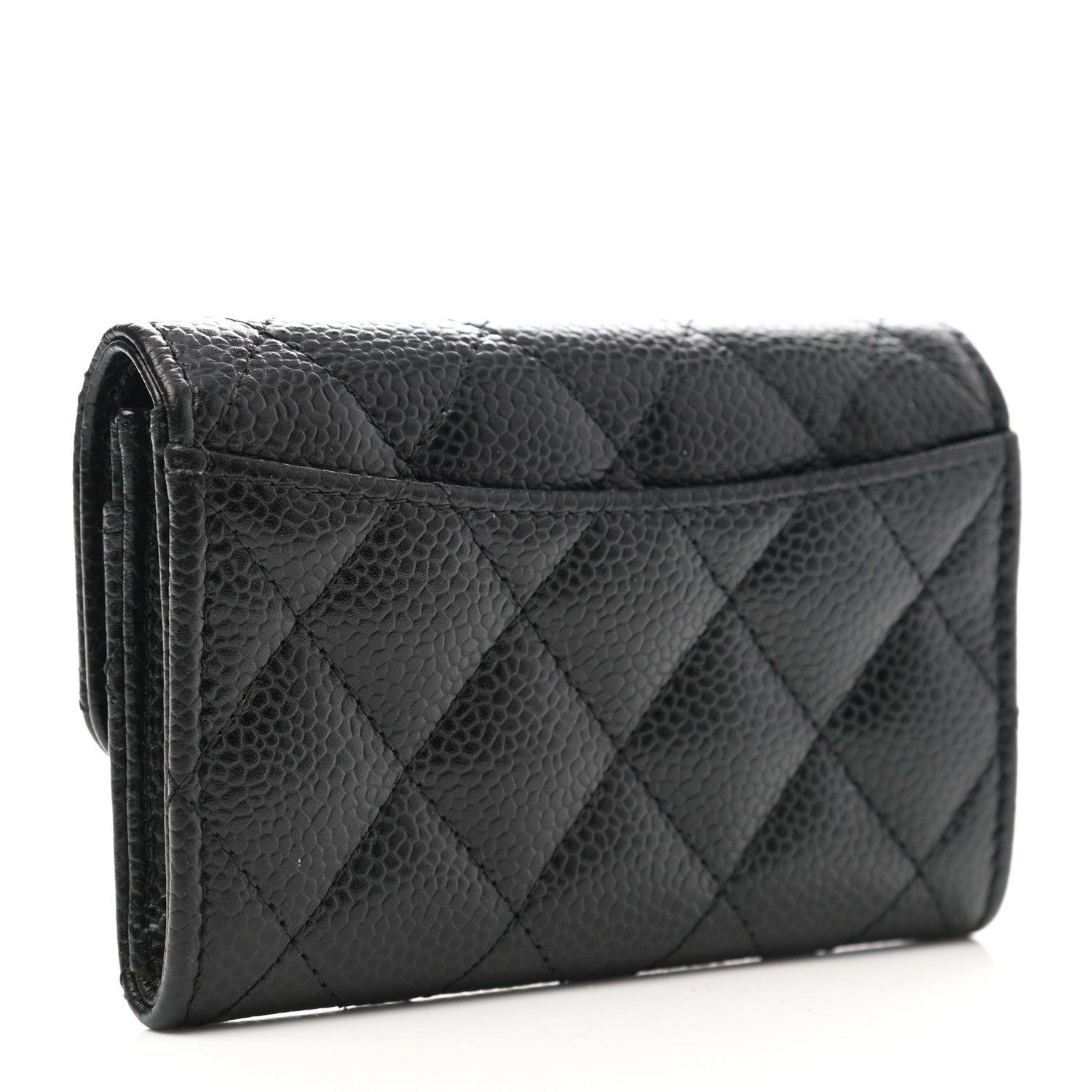 Chanel Caviar Quilted Flap Card Holder Wallet Black 4 of 10