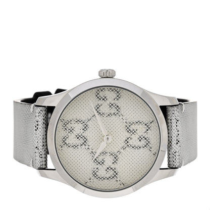 Gucci Stainless Steel Calfskin 38mm G-Timeless GG Hologram Quartz Watch 2 of 4