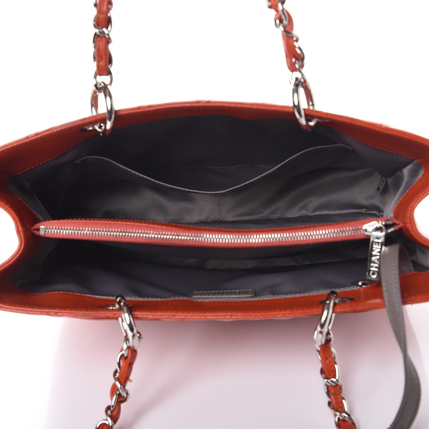 Chanel Caviar Quilted Grand Shopping Tote GST Orange 5 of 11