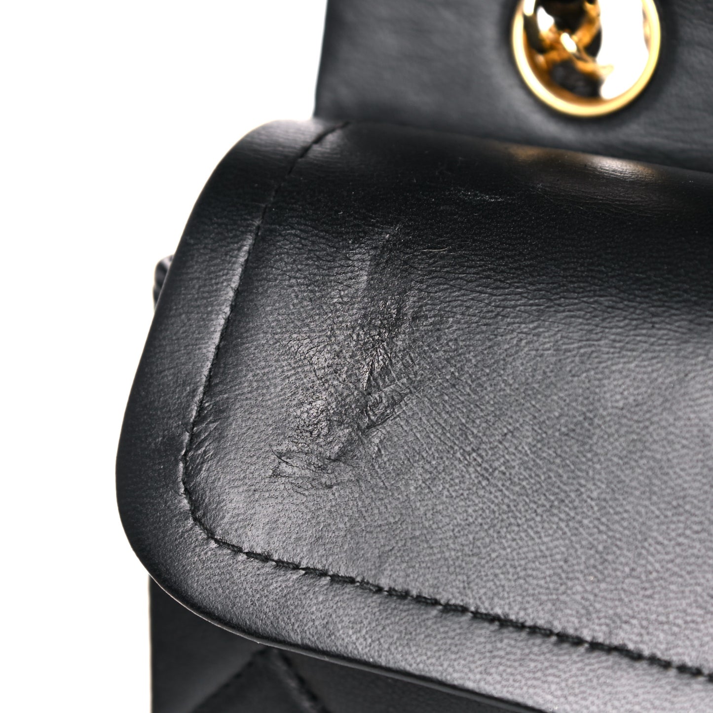 Lambskin Quilted Small Double Flap Black