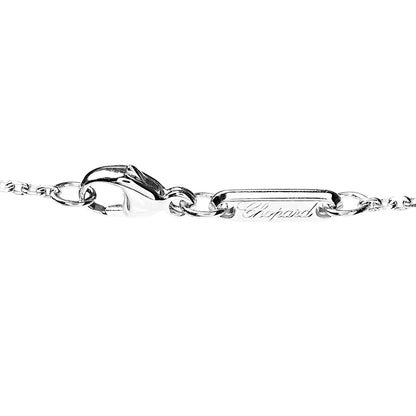 Chopard 18K White Gold Diamond Happy Diamonds Circle Butterfly Pendant Necklace 4 of 4