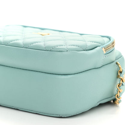 Chanel Calfskin Quilted Day Trips Camera Case Turquoise 10 of 11