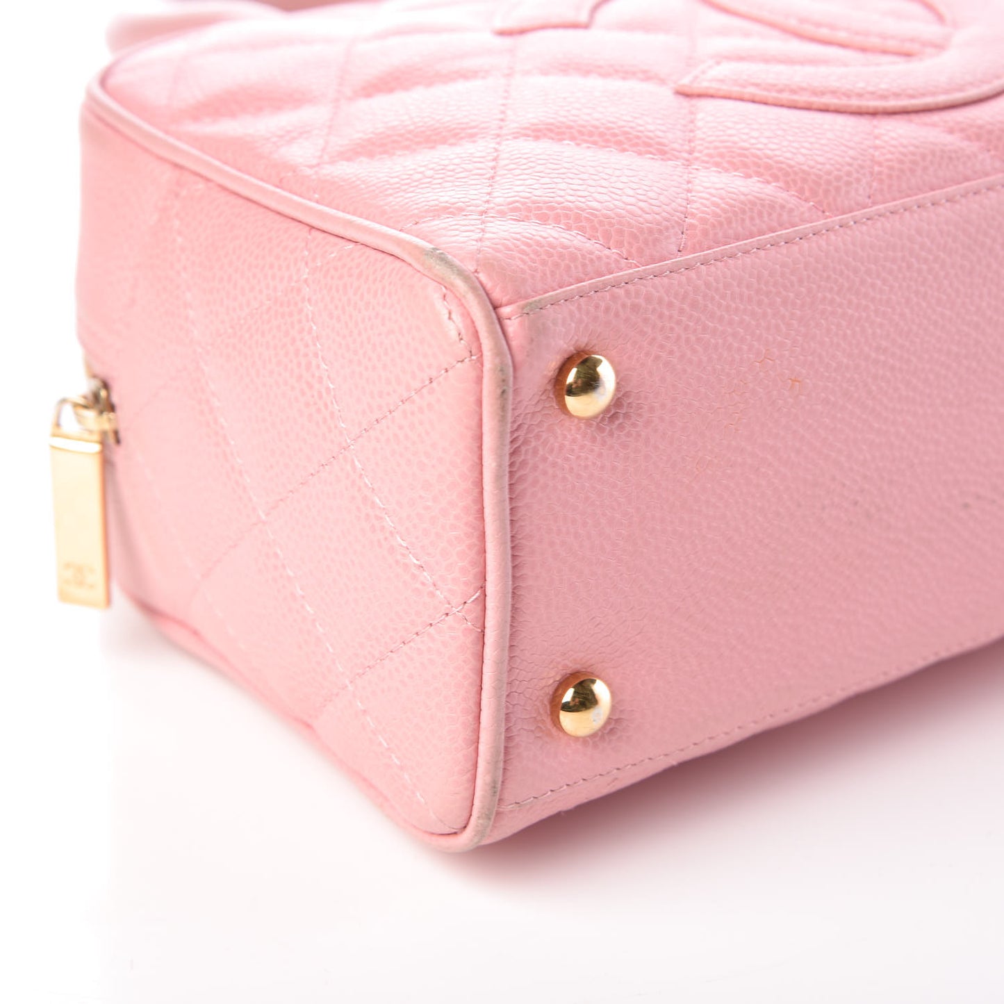 Caviar Quilted Small Bowler Pink