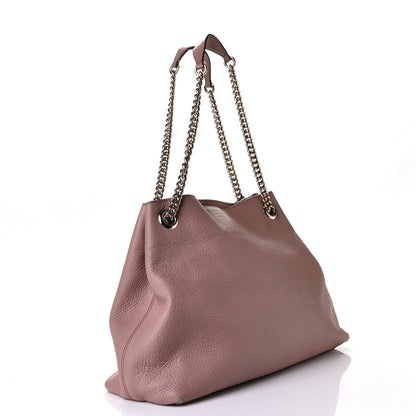 Gucci Pebbled Calfskin Medium Soho Chain Shoulder Bag Dark Cipria 2 of 7