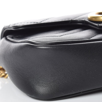 Gucci Calfskin Matelasse Super Mini GG Marmont Shoulder Bag Black 10 of 11