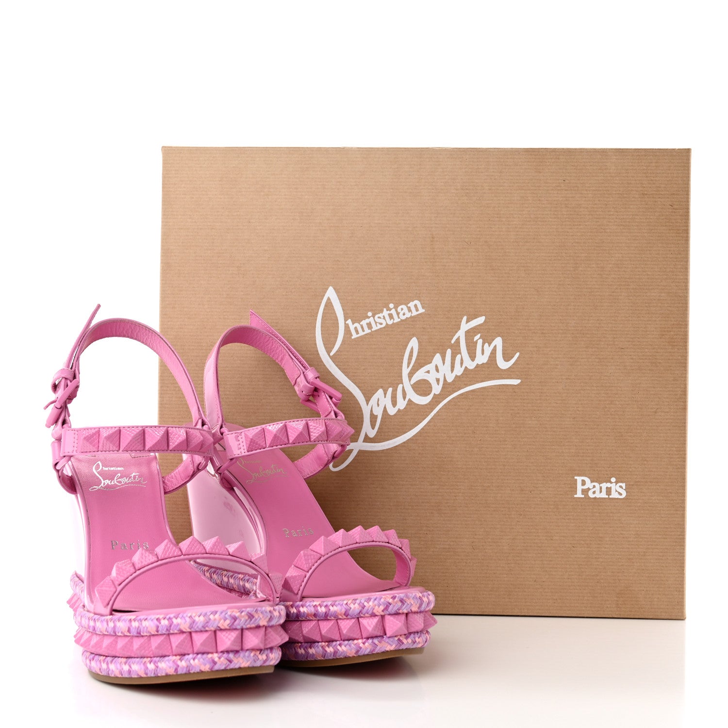 Christian Louboutin Pyraclou 110 Platform Sandals 38 Pink 10 of 10