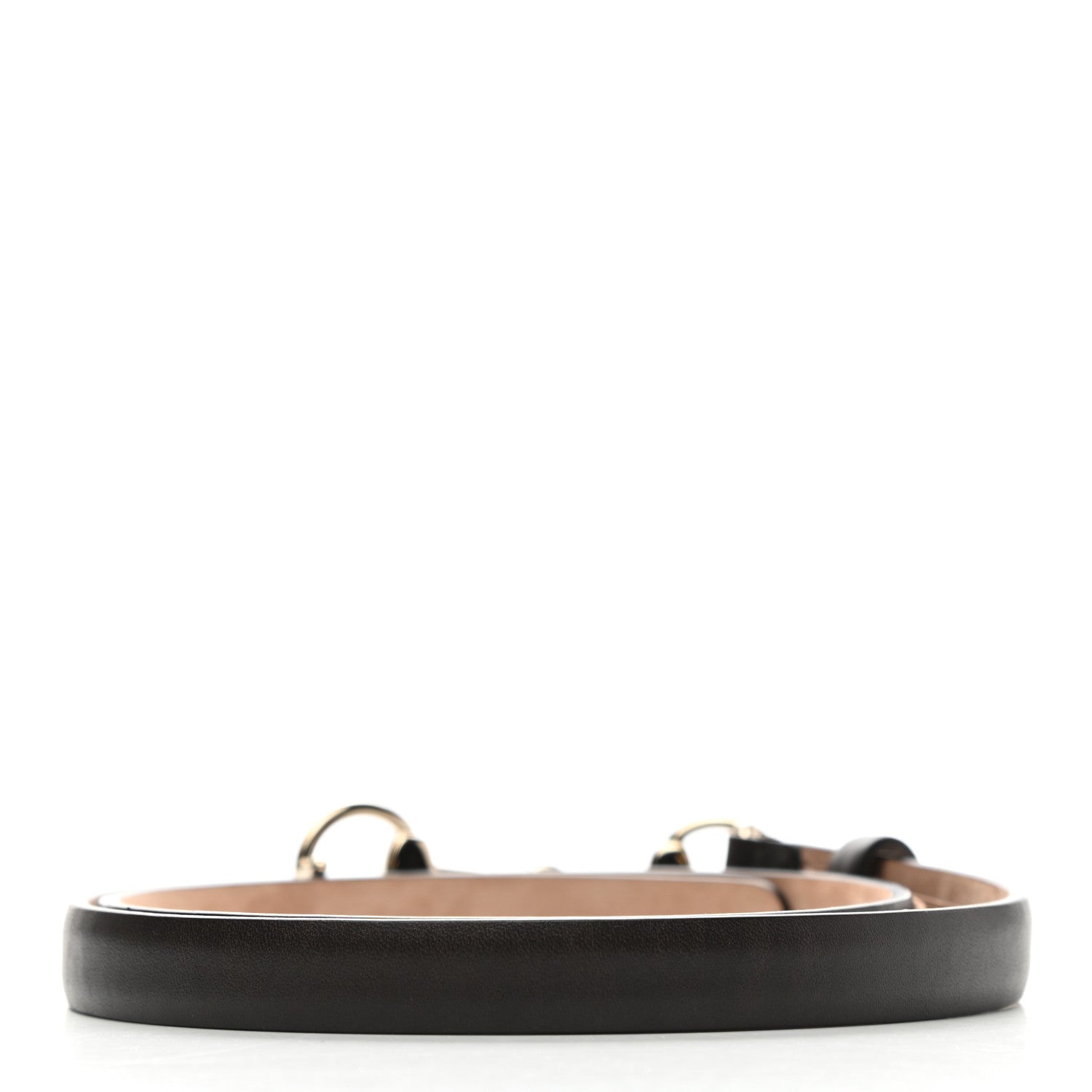 Gucci Calfskin Horsebit Skinny Belt 75 30 Black 2 of 5