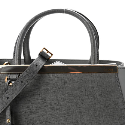 Fendi Vitello Elite Petite 2Jours Tote Grigio Grigio Chiaro 7 of 9