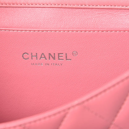 Chanel Lambskin Quilted Clutch With Chain Flap Pink 6 of 7