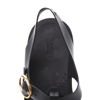 Gucci Rubber Crystal Mens Buckle Strap Sandals 8 Black 7 of 8
