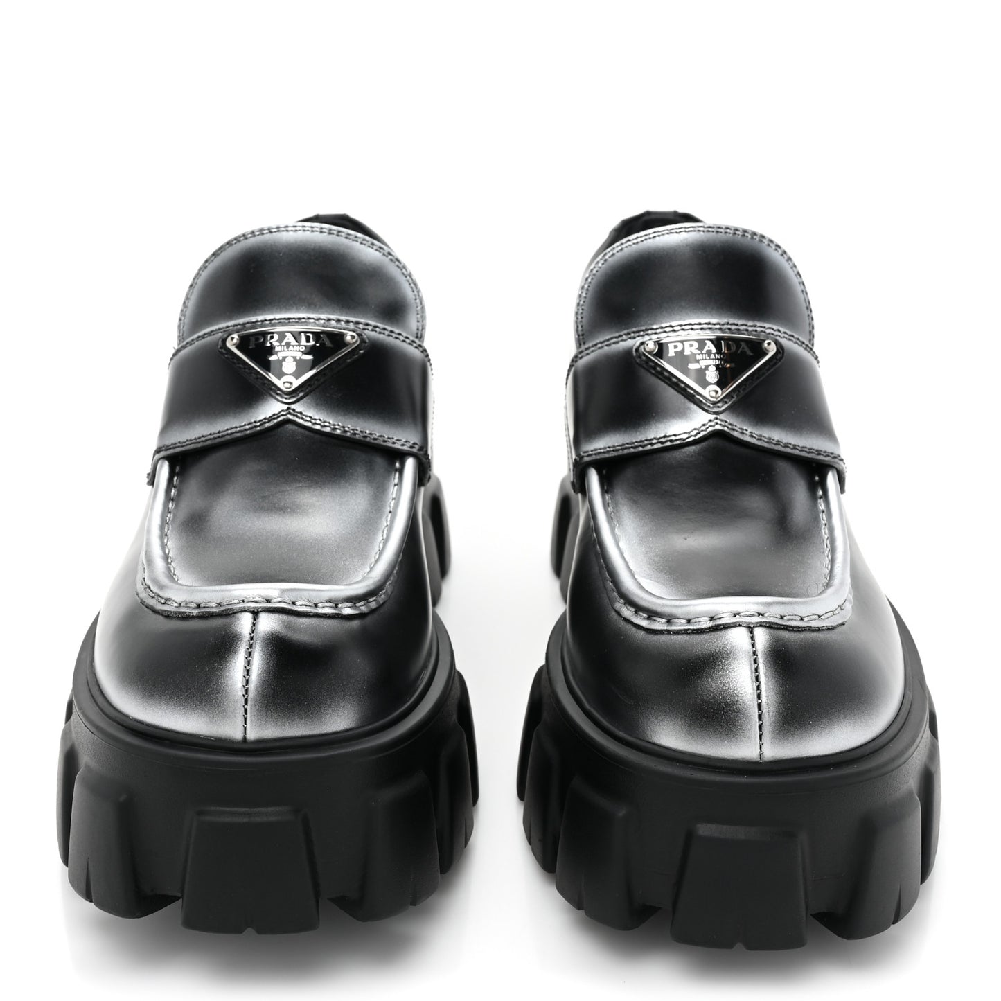 Spazzolato Rois Triangle Monolith 55mm Loafers 39.5 Black Argento