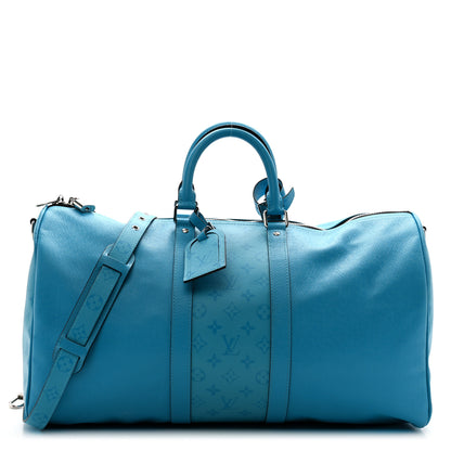 Louis Vuitton Taigarama Keepall Bandouliere 50 Blue Lagoon 1 of 13