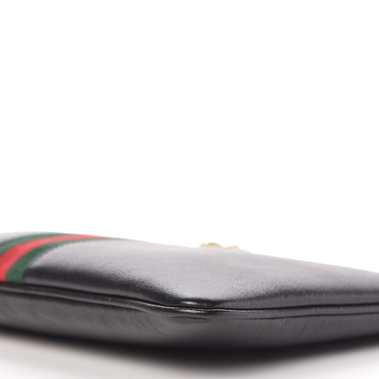 Calfskin Web Rajah Clutch Black