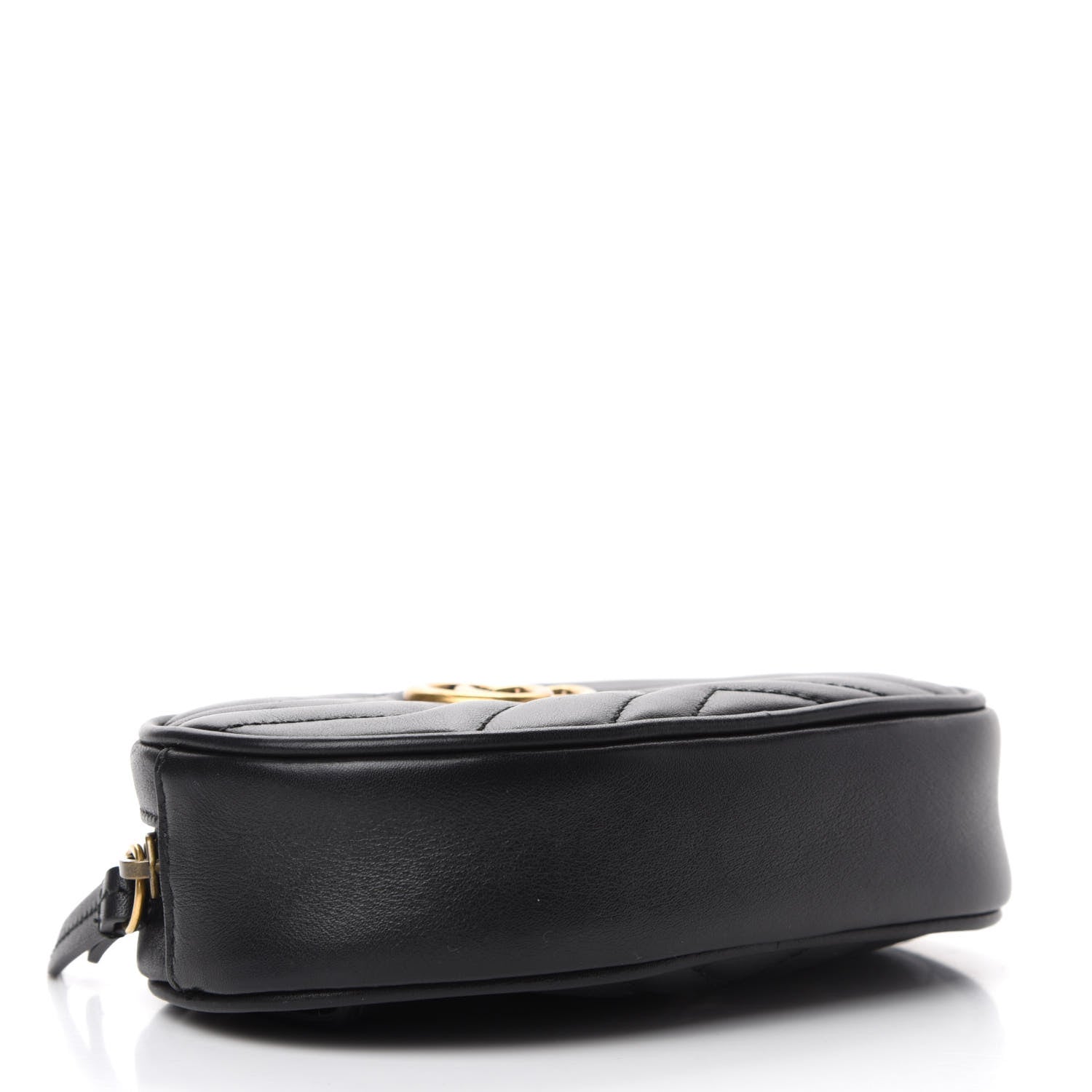 Gucci Calfskin Matelasse GG Marmont Belt Bag 75 30 Black 4 of 13