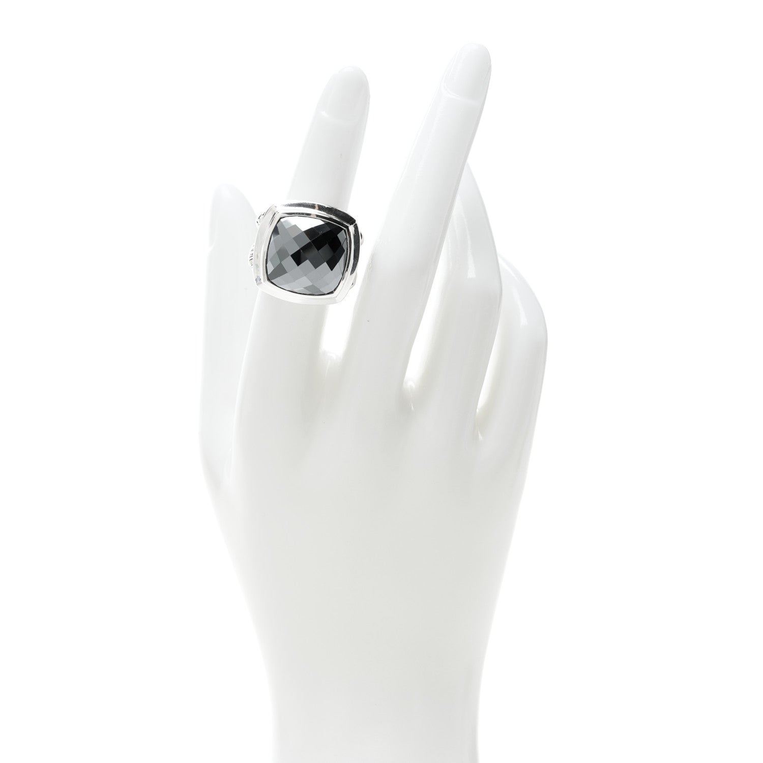 David Yurman Sterling Silver Hematine 17mm Albion Ring 50 5.25 2 of 5