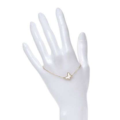 Van Cleef & Arpels 18K Yellow Gold Mother of Pearl Sweet Alhambra Butterfly Bracelet 2 of 8