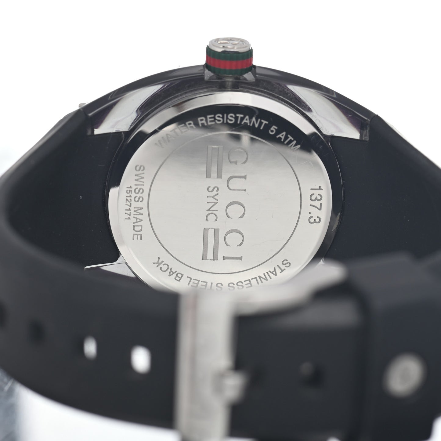 Stainless Steel Rubber 36mm Sync Web Quartz Watch Black