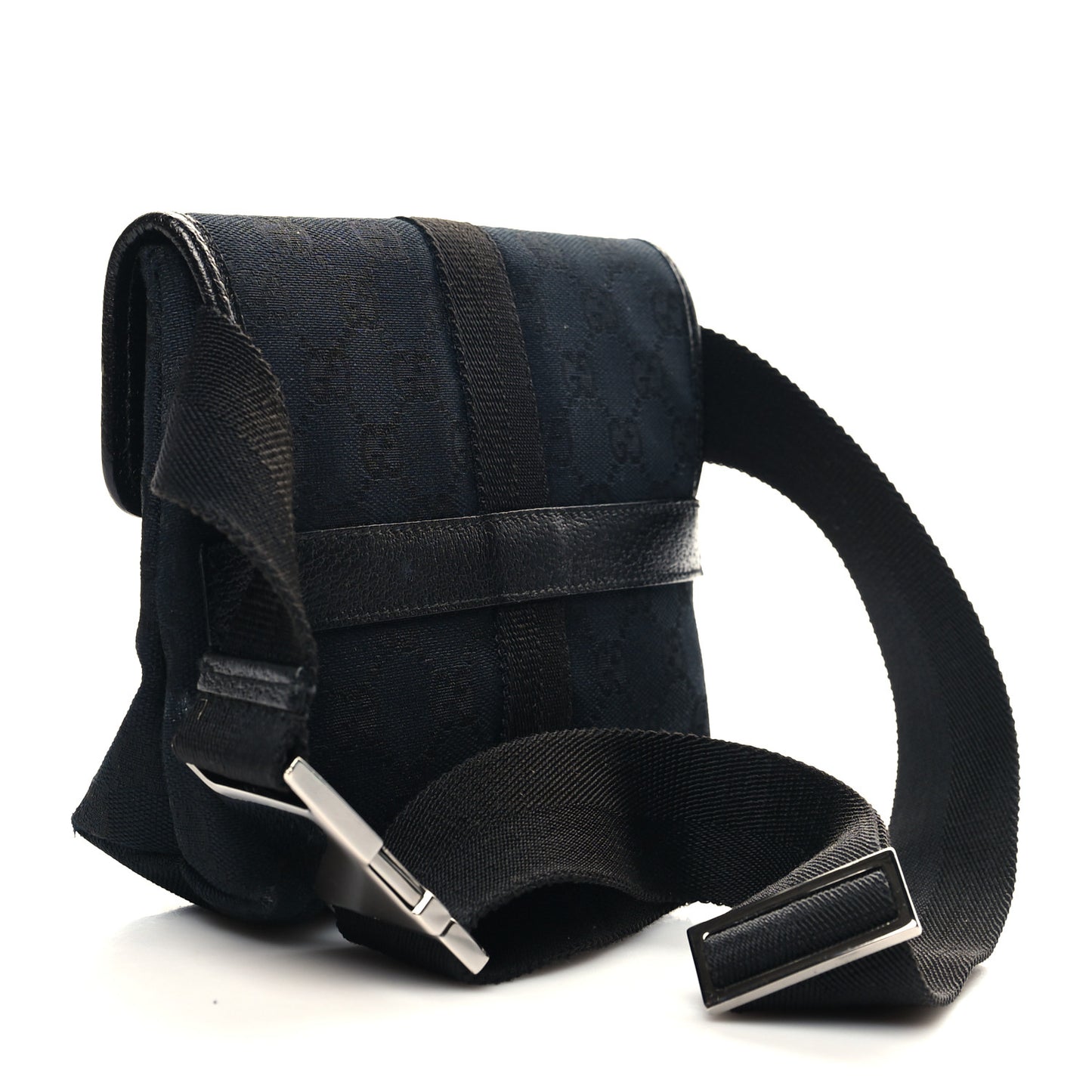GG Monogram Web Buckle Belt Bag Black
