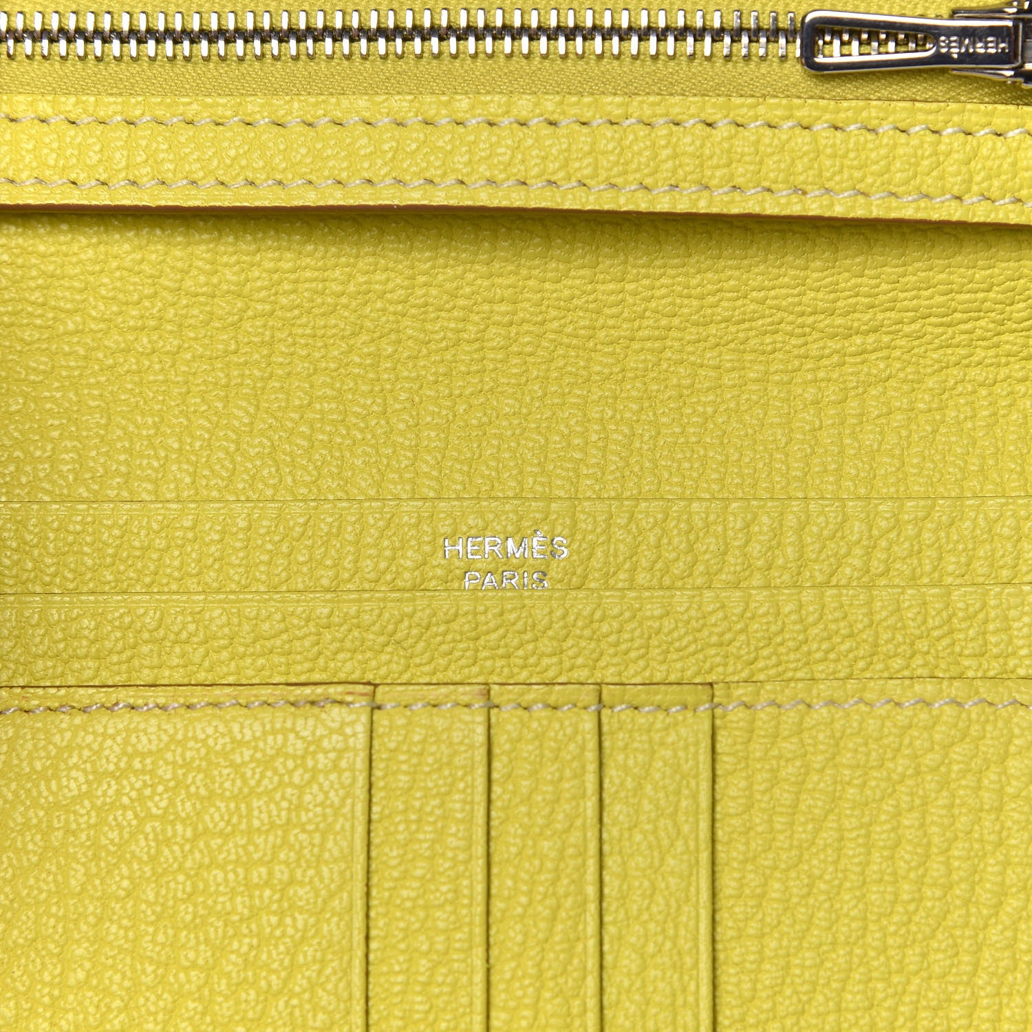 Hermes Chevre Mysore Bearn Compact Wallet Lime 6 of 9