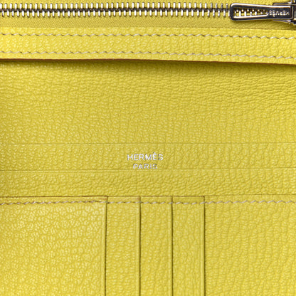 Hermes Chevre Mysore Bearn Compact Wallet Lime 6 of 9