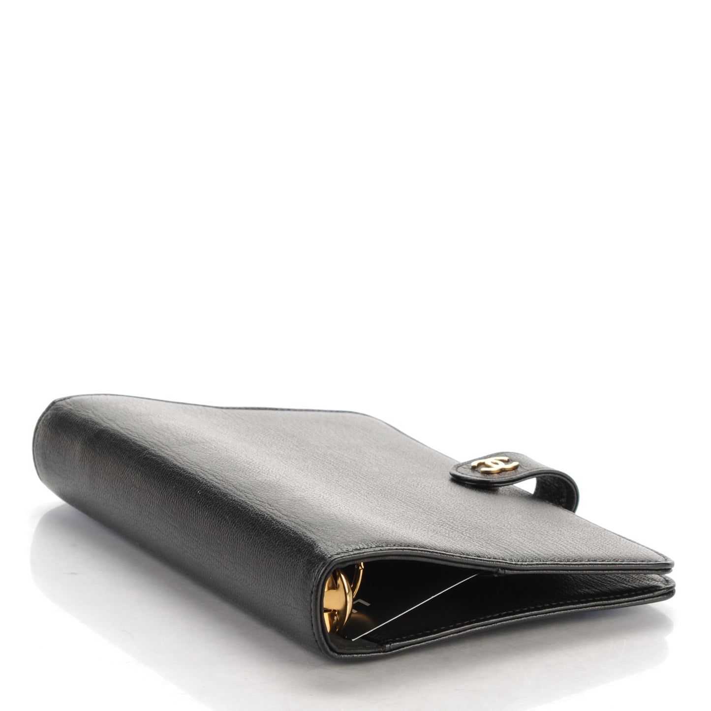 Goatskin Small Ring Agenda Planner Black