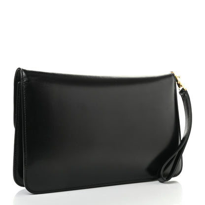 Celine Shiny Calfskin Triomphe Clutch Black 2 of 18