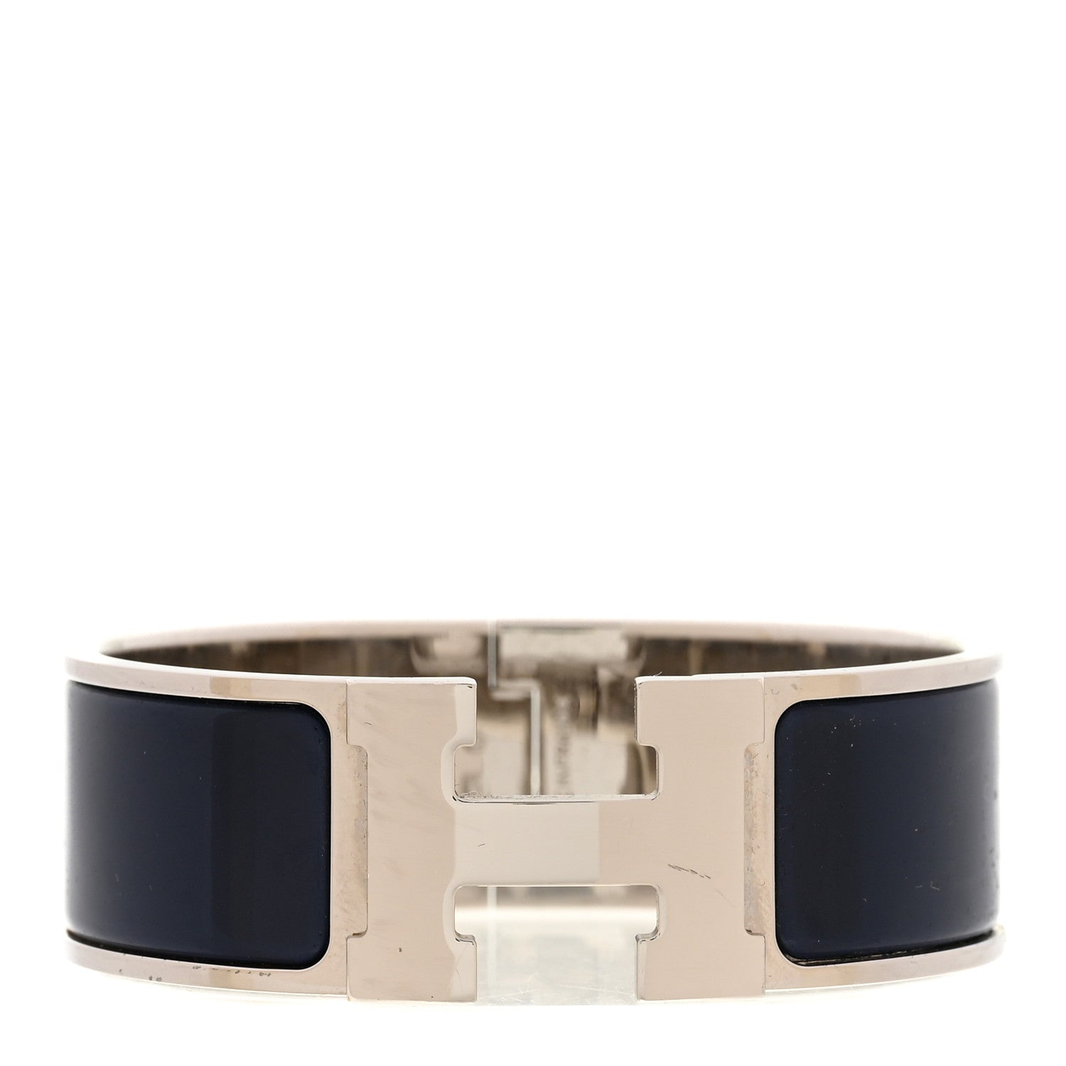 Hermes Enamel Wide Clic Clac H Bracelet PM Bleu Indigo 1 of 4