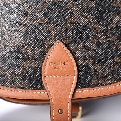 Celine Triomphe Canvas Medium Folco Bag Tan 7 of 10