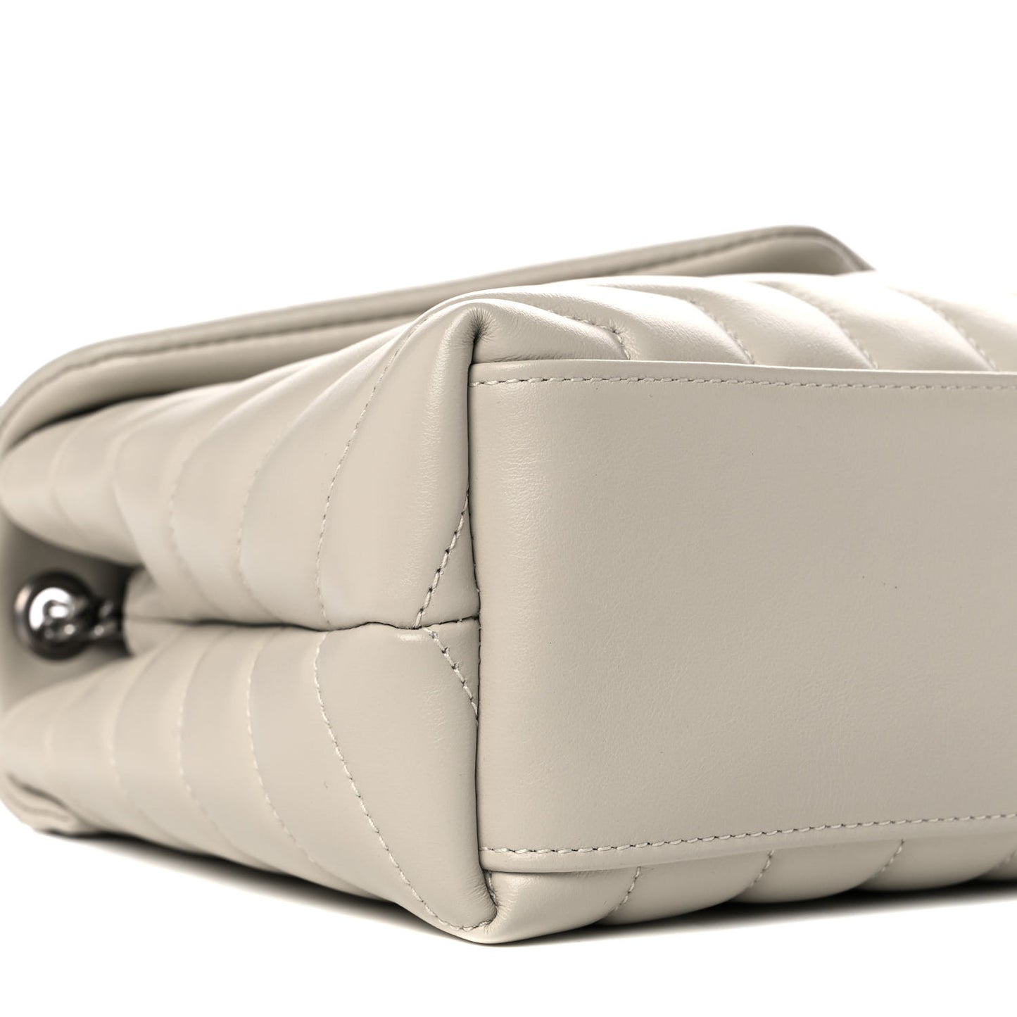 Calfskin Y Quilted Monogram Small Loulou Chain Satchel Crema Soft