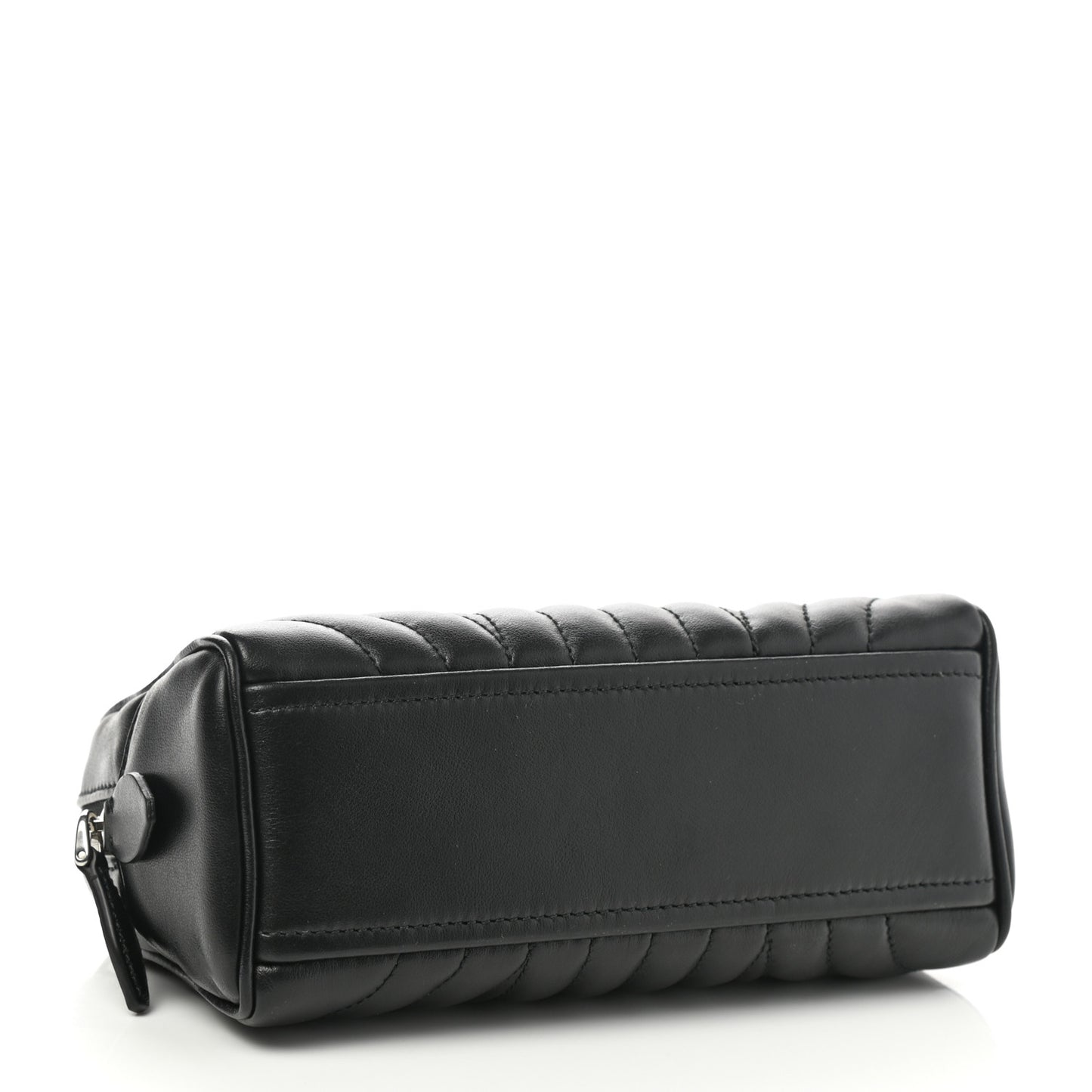 Soft Calfskin Diagramme Wristlet Pouch Bag Black