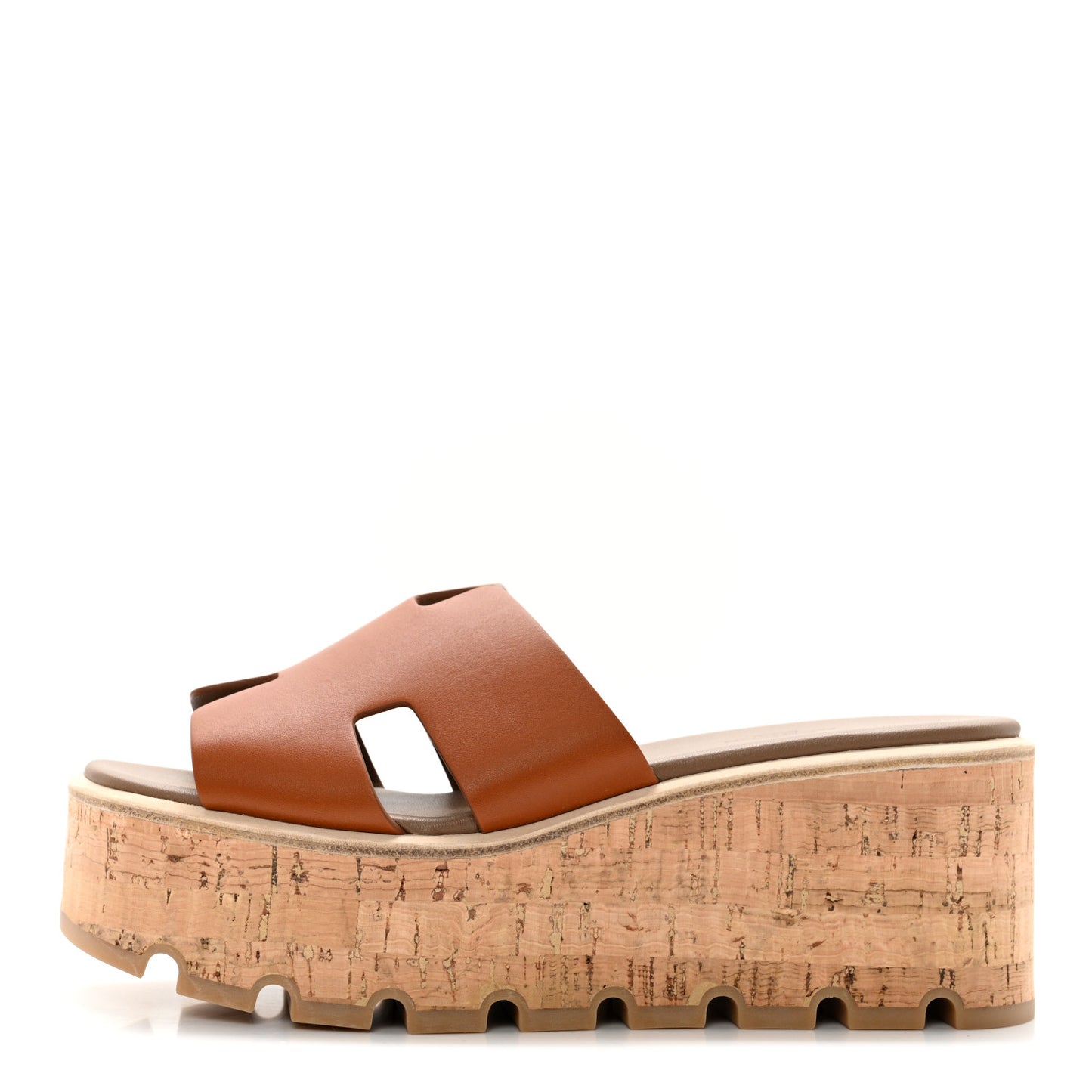 Calfskin Cork Eze 30 Sandals 37 Marron Glaise