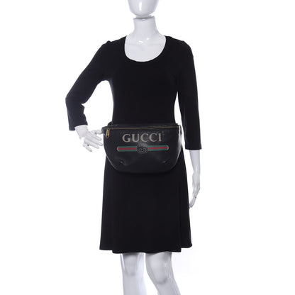 Gucci Grained Calfskin Logo Belt Bag Black 2 of 10